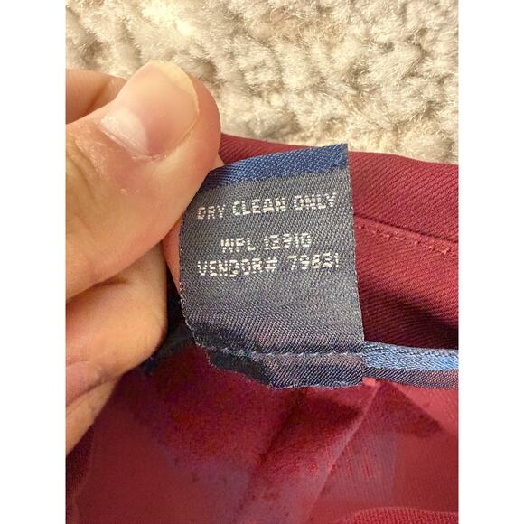 Venezia Size 16 Notched Trench Overcoat Notched Button Burgundy Long Sleeve - Picture 6 of 7